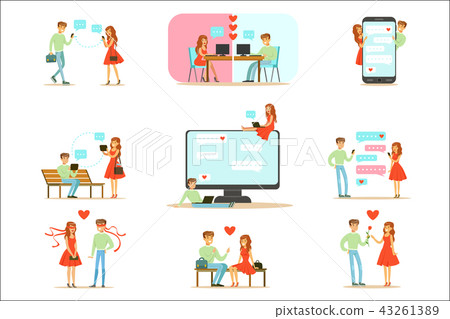 People Finding Love And Dating Using Dating Web Sites And App On Smartphones And Computers 43261389
