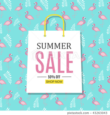 Abstract Summer Sale Background with Shopping... - Stock Illustration ...