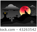 A vector of nightmare Full moon at the cemetery 43263542