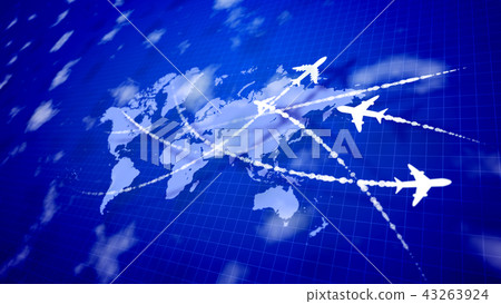Abstract four airplanes connecting the countries Abstract four airplanes connecting the countries 43263924