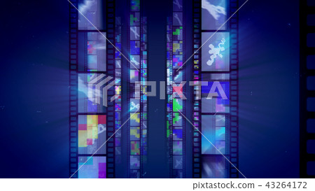 Fabulous Film Stripes in Blue Background Fabulous Film Stripes in Blue Background 43264172