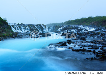 Bruarfoss waterfall in summer time Bruarfoss waterfall in summer time 43264681