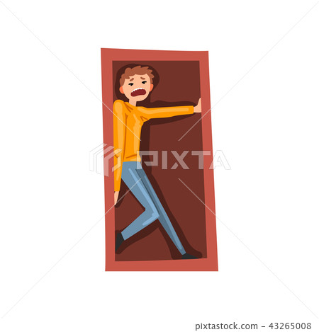 Man suffering from claustrophobia, human fear concept vector Illustration on a white background 43265008