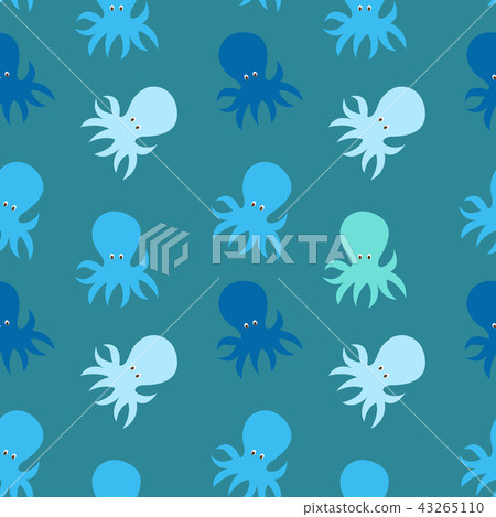 Little cute octopus seamless pattern... - Stock Illustration [43265110 ...