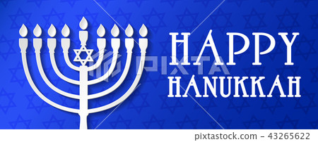 Happy Hanukkah - Banner With Menorah. Vector. - Stock Illustration ...