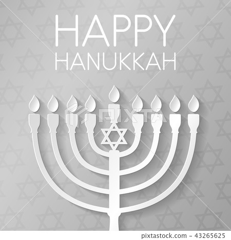 Happy Hanukkah - Banner With Menorah. Vector.-插圖素材 [43265625] - PIXTA圖庫