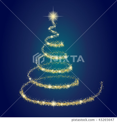 插圖素材: beautiful golden christmas tree. vector.