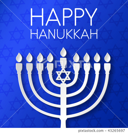 Concept of card for Happy Hanukkah. Vector. Concept of card for Happy Hanukkah. Vector. 43265697