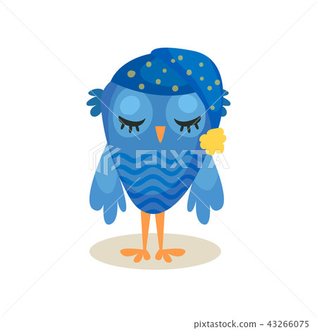 Cute blue bird cartoon on a white background.Vector illustration