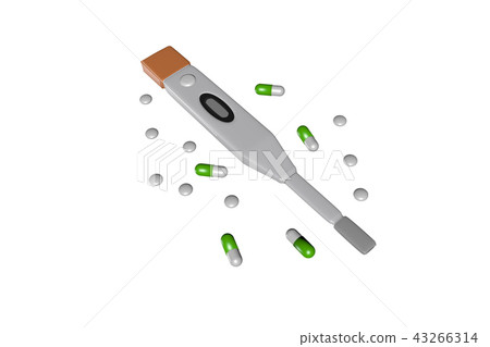 溫度計和醫學（白背）的插圖 43266314