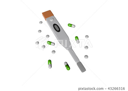 溫度計和醫學(白背)的插圖 溫度計和醫學(白背)的插圖 43266316