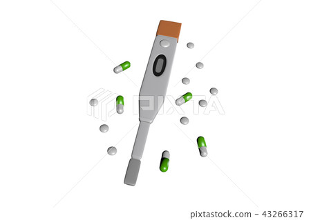 溫度計和醫學(白背)的插圖 溫度計和醫學(白背)的插圖 43266317