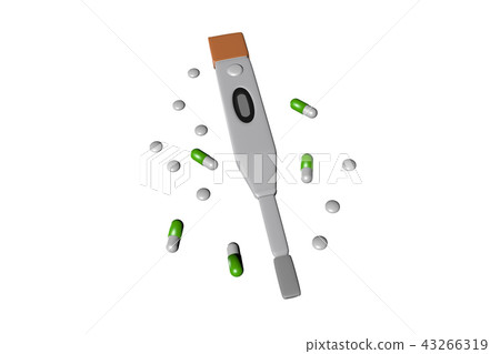 溫度計和醫學（白背）的插圖 43266319
