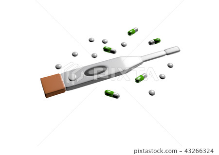 溫度計和醫學（白背）的插圖 43266324