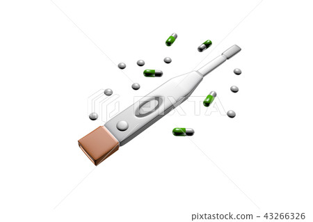 溫度計和醫學（白背）的插圖 43266326
