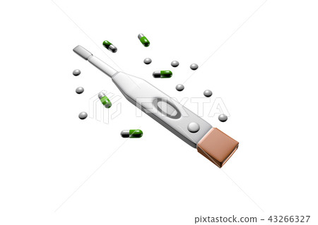 溫度計和醫學（白背）的插圖 43266327