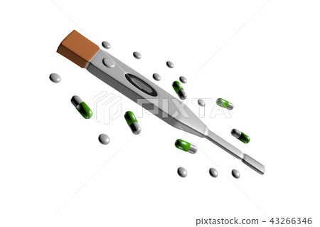 溫度計和醫學（白背）的插圖 43266346