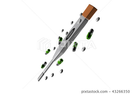 溫度計和醫學（白背）的插圖 43266350