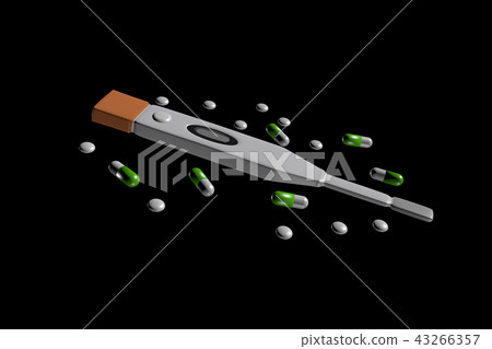 溫度計和醫學（白背）的插圖 43266357