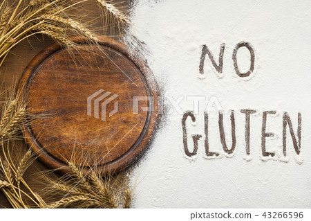 Healthy baking. Gluten free flour and ears, top view 43266596