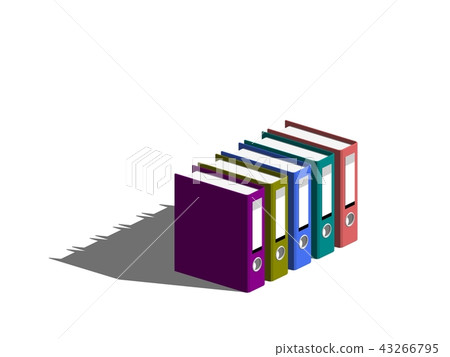 Colorful file folders.Isolated on white background - Stock Illustration ...