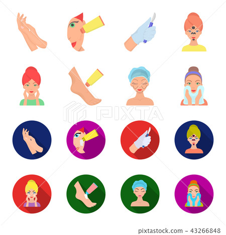 Face care, plastic surgery, face wiping, moisturizing the feet. Skin Care set collection icons in Face care, plastic surgery, face wiping, moisturizing the feet. Skin Care set collection icons in 43266848