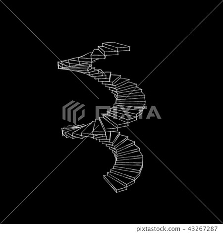 Spiral staircase. Isolated on black background. -插圖素材 [43267287] - PIXTA圖庫