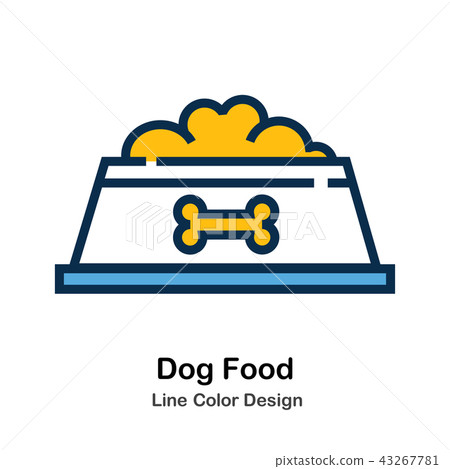 Dog Food Line Color Icon 43267781