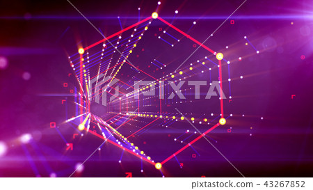 Slanting hexagonal portal in violet space 43267852