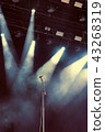Microphone standing on the empty dark stage before concert 43268319