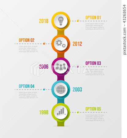 Company milestone with financial icons. Vector. 43268654