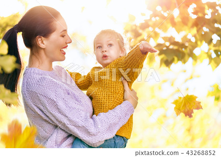 family on autumn walk family on autumn walk 43268852