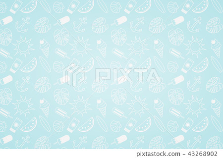 Cute summer elements on background. Vector. Cute summer elements on background. Vector. 43268902