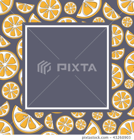 Colourful frame with oranges and copyspace. Vector Colourful frame with oranges and copyspace. Vector 43268903