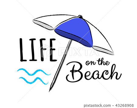 Summer - funny hand drawn sticker. Vector. 43268908