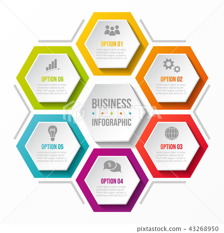 Business infograph - diagram with hexagons Vector. Business infograph - diagram with hexagons Vector. 43268950