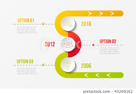 Company timeline with business icons. Vector. 43269162