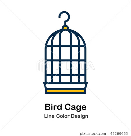 Bird Cage Line Color Icon 43269663