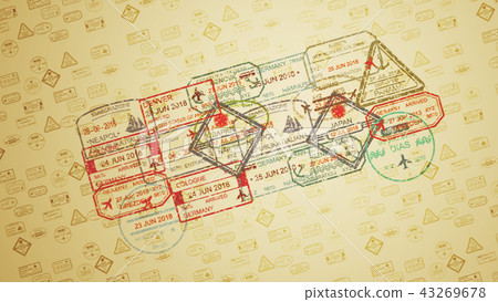Optimistic Multishaped Travel Stamps Optimistic Multishaped Travel Stamps 43269678