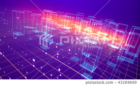 Cyberspace Area with Rectangular Houses 43269689