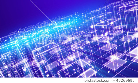 Cyberspace Area with Violet Houses 43269693