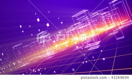 Cyberspace Territory with Violet Cubes 43269694