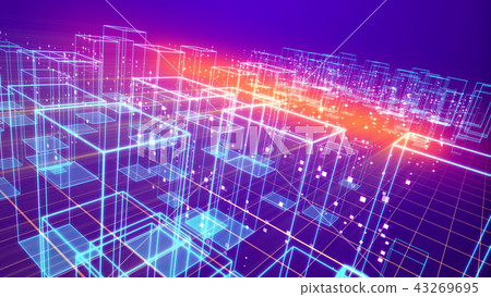 Virtual Territory with Blue Houses 43269695