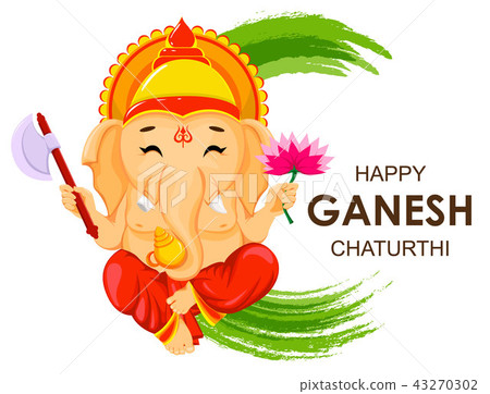 Happy Ganesh Chaturthi greeting card 43270302