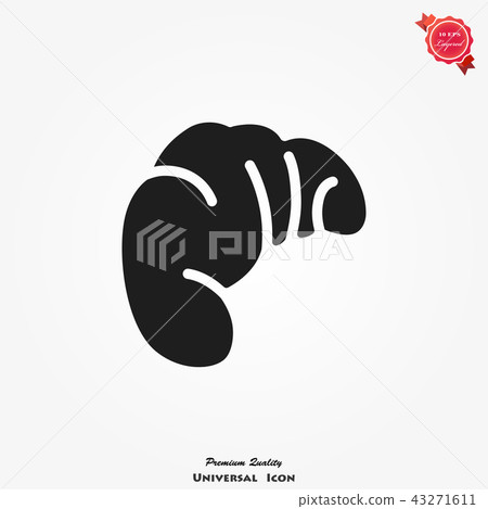 Croissant icon. Flat vector illustration Croissant icon. Flat vector illustration 43271611