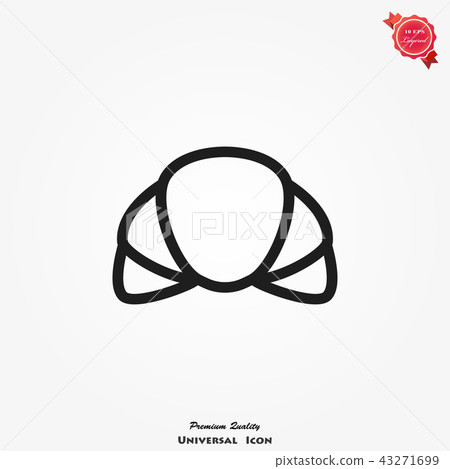 Croissant icon. Flat vector illustration - Stock Illustration [43271699 ...