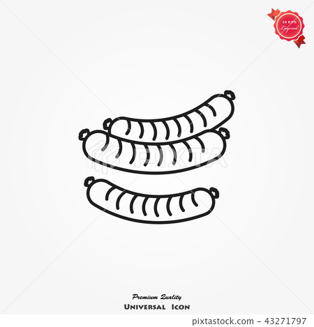 Sausage icon, vector emblem Sausage icon, vector emblem 43271797