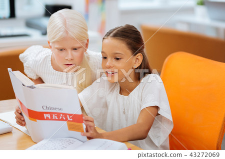 Good friend studying Chinese together at home Good friend studying Chinese together at home 43272069