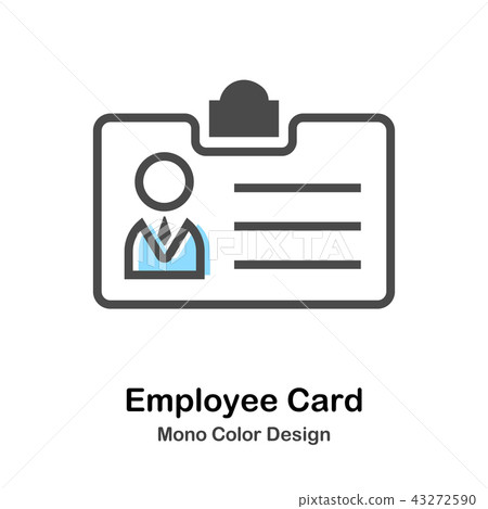 Employee Card Mono Color Illustration 43272590