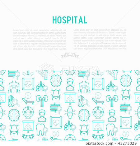 Hospital concept with thin line icons 43273029